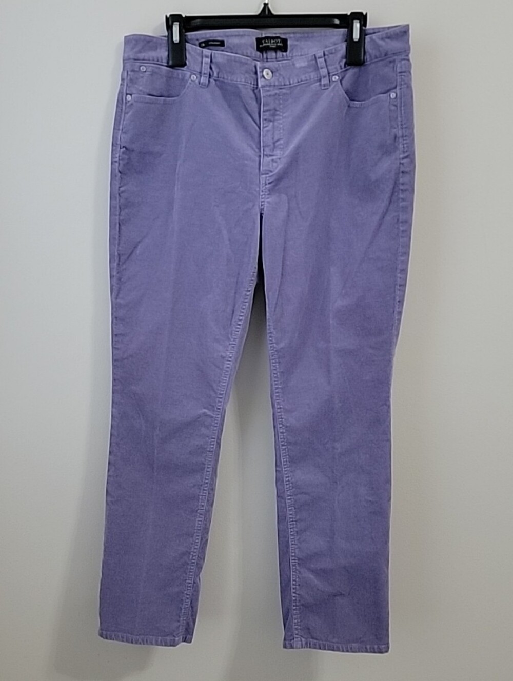 Talbots Pants Women's 14P Corduroy Straight Leg Pants Five Pockets Violet NWOT